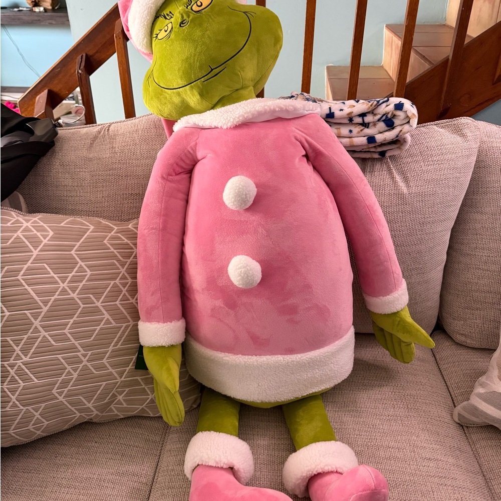 Pink and Green Plush Grinch Doll